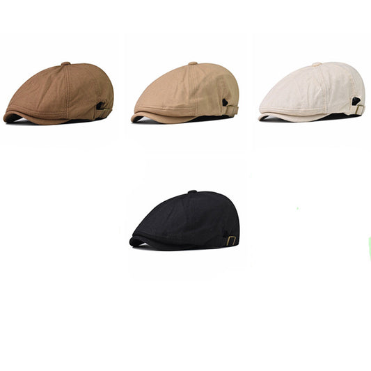 Women's & Men's British Retro Light Board Solid Color Duck Hats & Caps