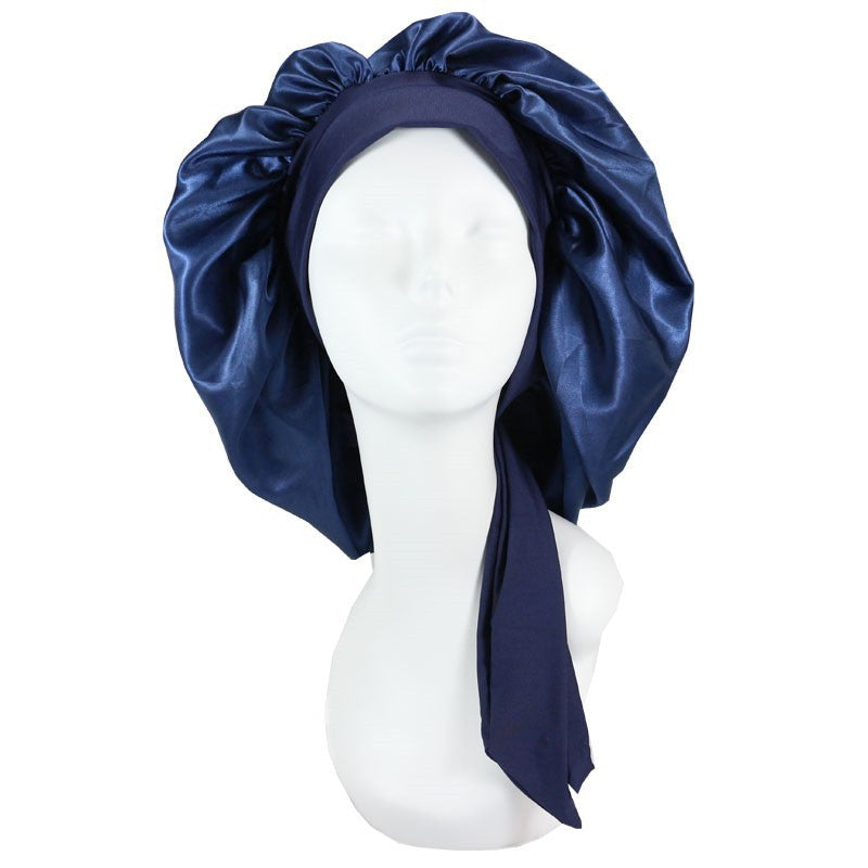 Women's Color Large Satin Nightcap High Elastic Hats & Caps