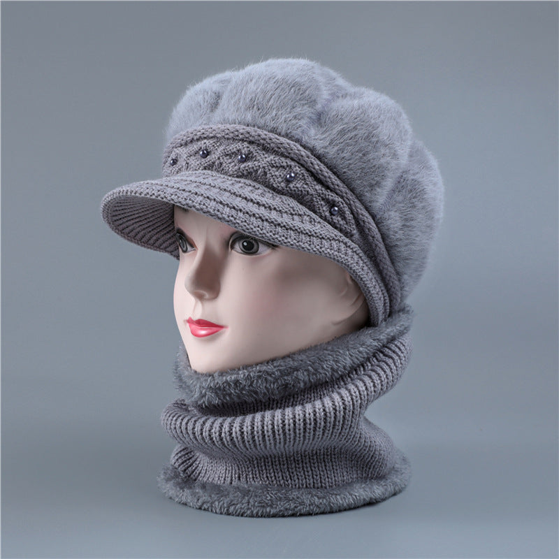 Women's Woolen For The Elderly Mother Rabbit Hats & Caps