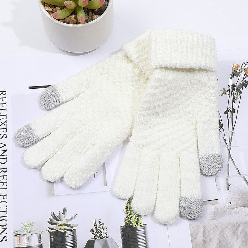 Women's Pineapple Pattern Touch Screen Winter Cute Riding Gloves