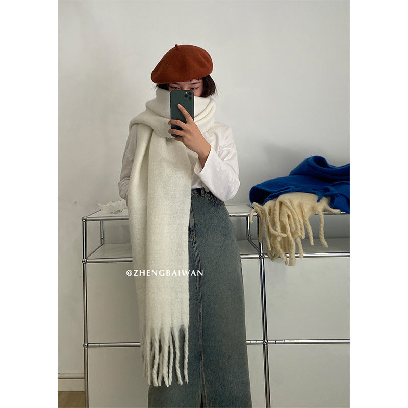 Women's Winter High-grade Versatile Korean Style Fringe Scarfs