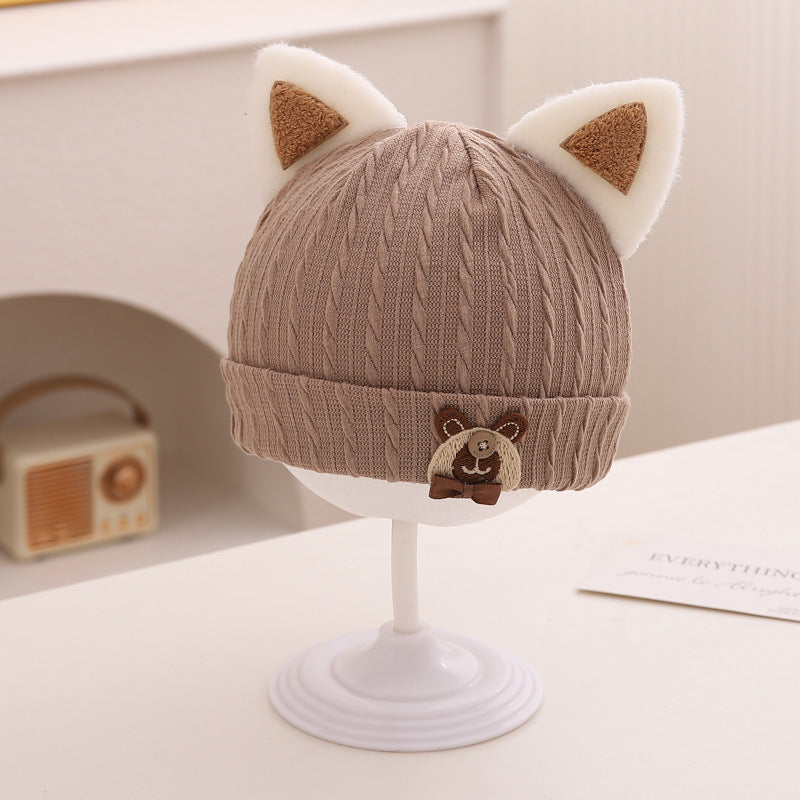 Kitten Cartoon Born Hat Beanie Infants Kids' Headwear