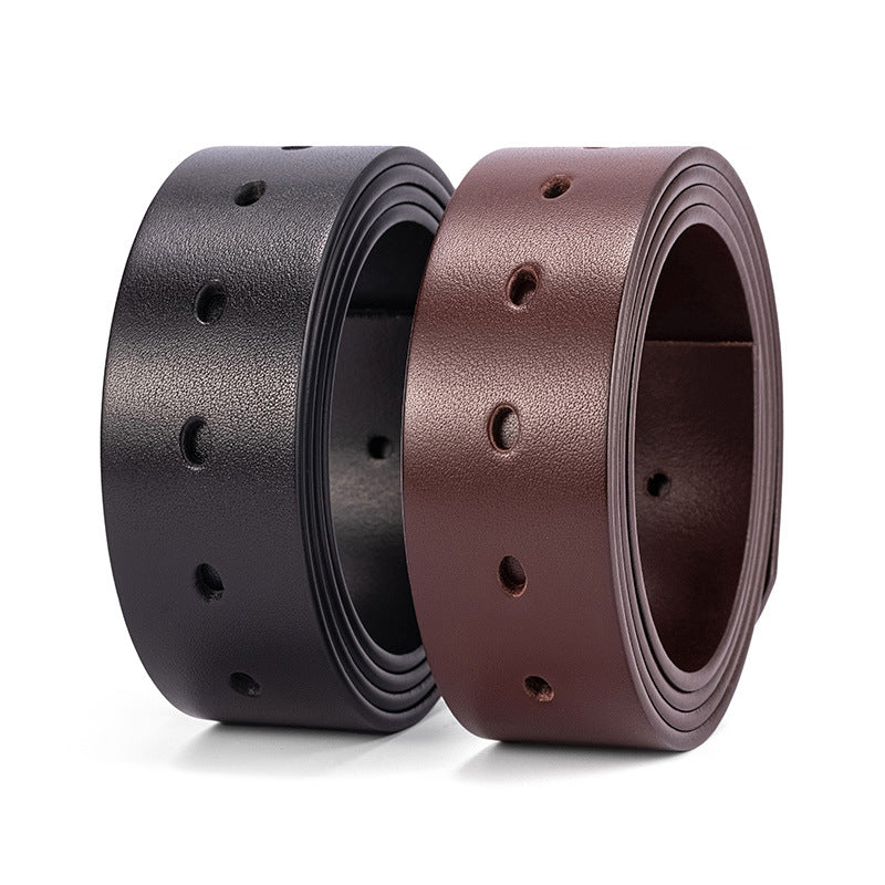 Men's Cow Leather Headless Pin Buckle Head Belts