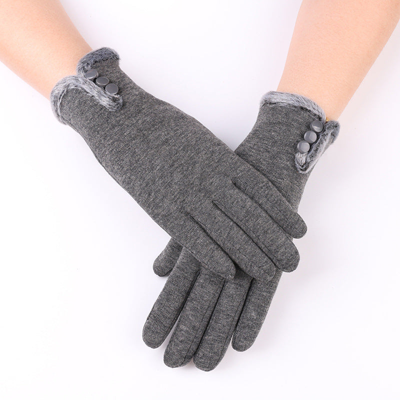 Women's Thermal Ladies Bow Veet Riding Winter Gloves