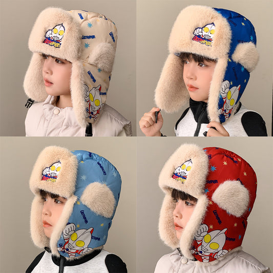 Women's & Men's Hat Cartoon Keep Warm Fleece-lined Windproof Kids' Headwear