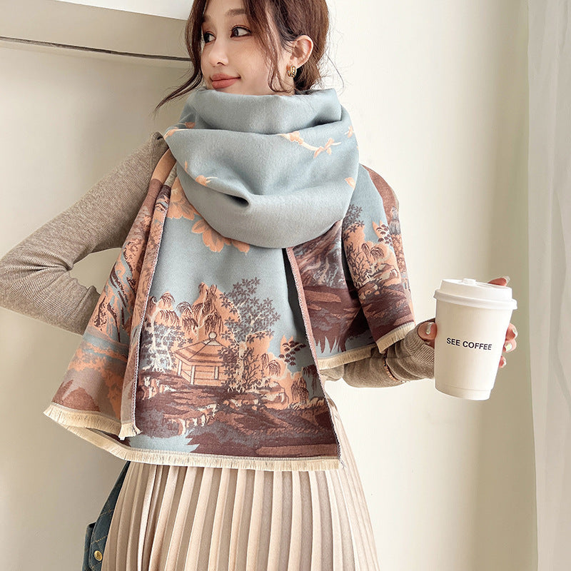 Women's Office Air Conditioner Shawl Outer Match Korean Scarfs