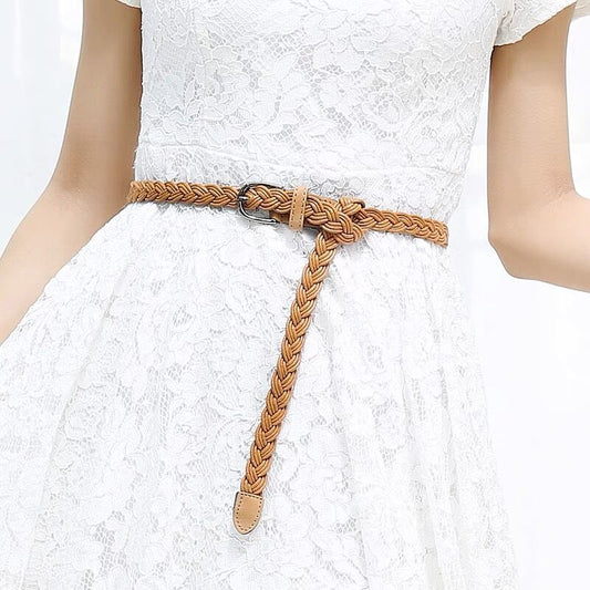 Women's Chain Decoration Simple Black Pin Buckle Belts