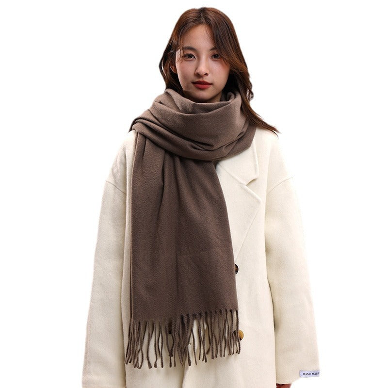 Women's Solid Color Winter Versatile High-grade Shawl Fashion Scarfs