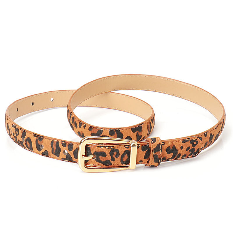 Women's Fashionable Leopard Print Alloy Buckle Fashion Trend Simple Style Belts