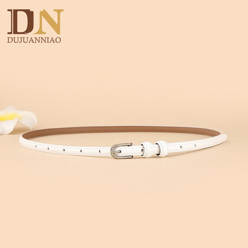 Women's Summer Joker Leather Thin Wind Decoration Belts