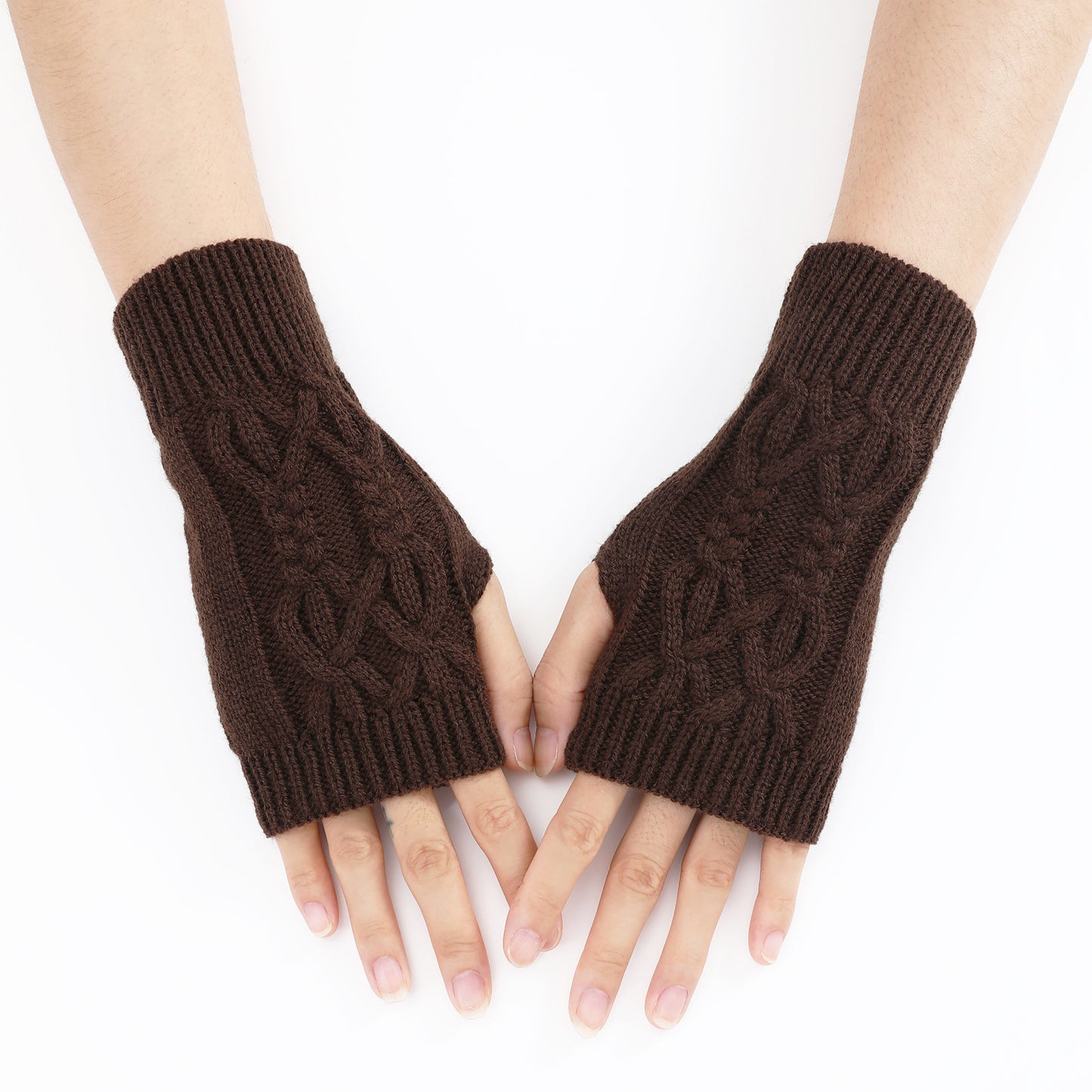 Women's & Men's Wristband Warm Fashion Dew Half Finger Gloves