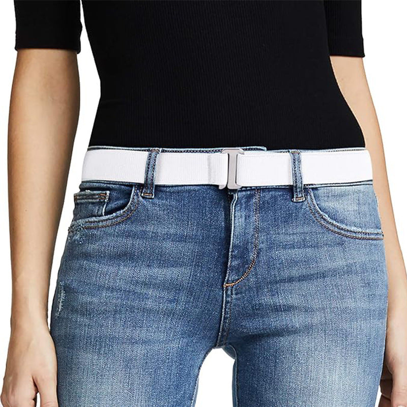 Women's Stretch Elastic Mesh Flat Buckle Jeans Pants Belts