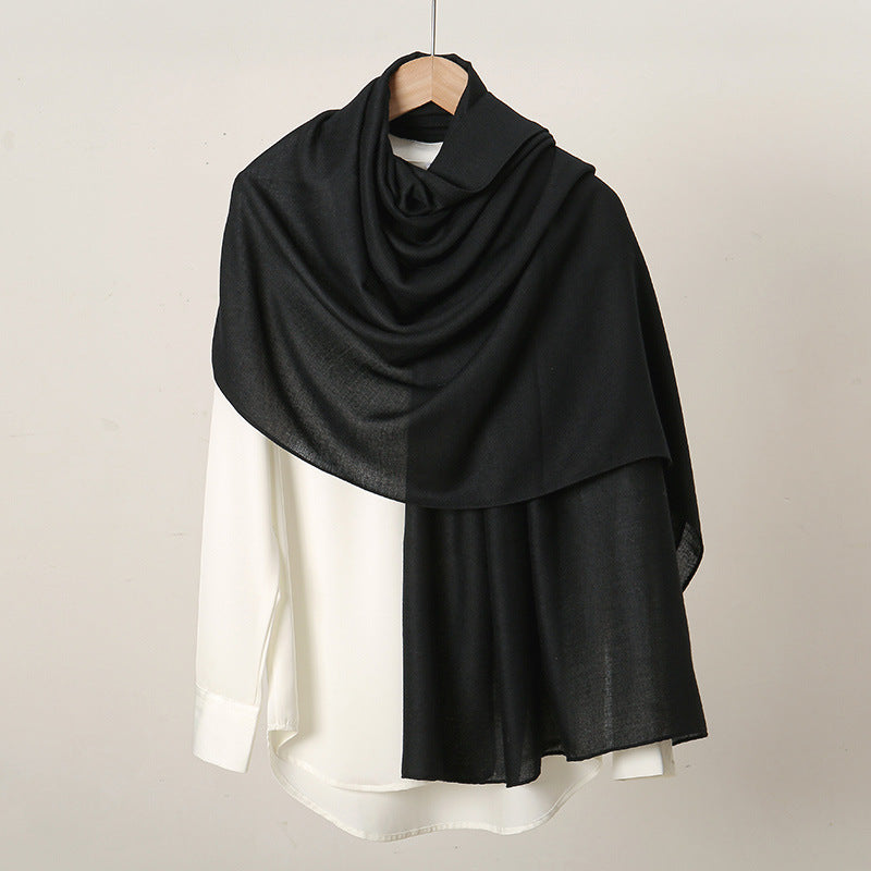 Women's Monochrome Linen Popular Solid Color Cotton Scarfs