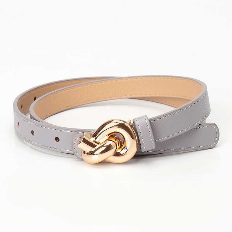 Women's High Sense Female Alloy Snap Button Knotted Belts