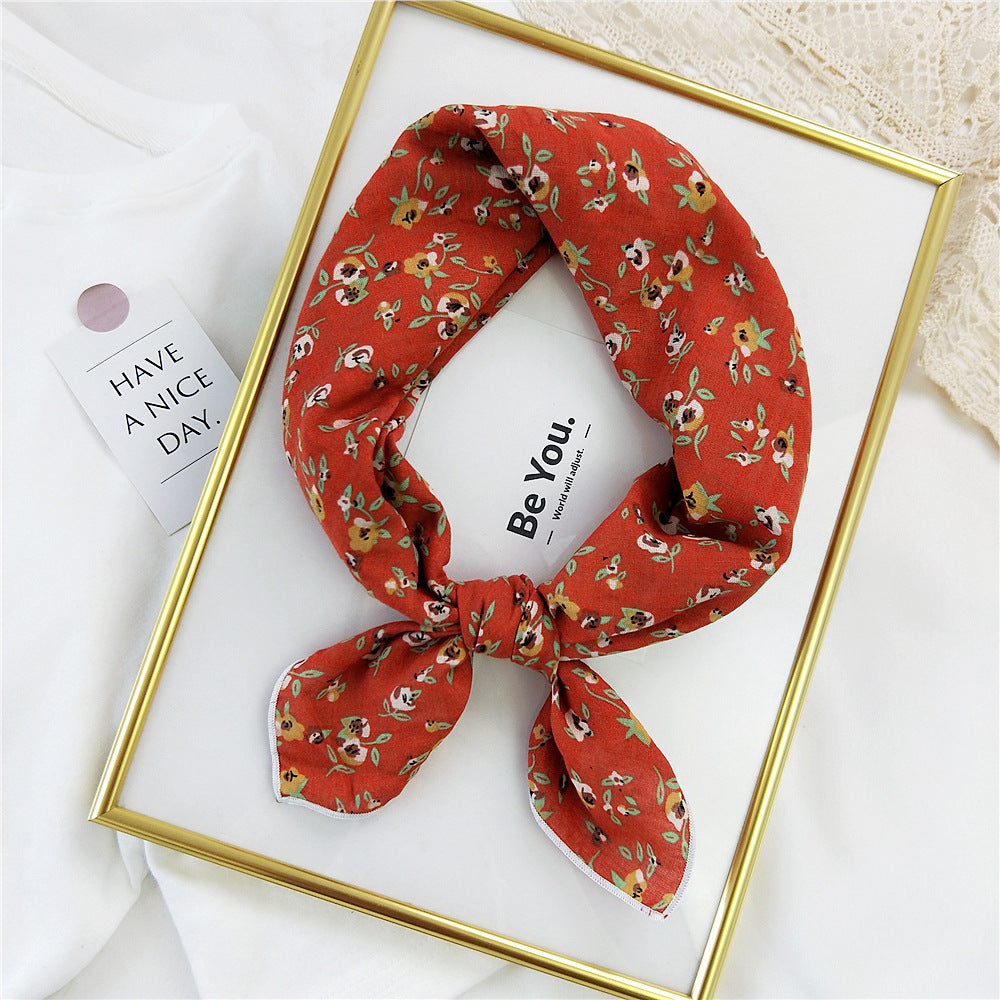 Women's Small Square Towel Silk Autumn Summer Fashion Korean Scarfs