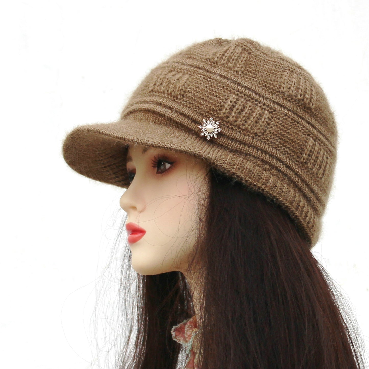 Winter Hat Female Mom Style Elders Grandma Fleece Thickened Hats & Caps