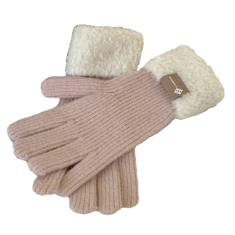 Women's Full Finger Touch Screen Thickened Thermal Gloves