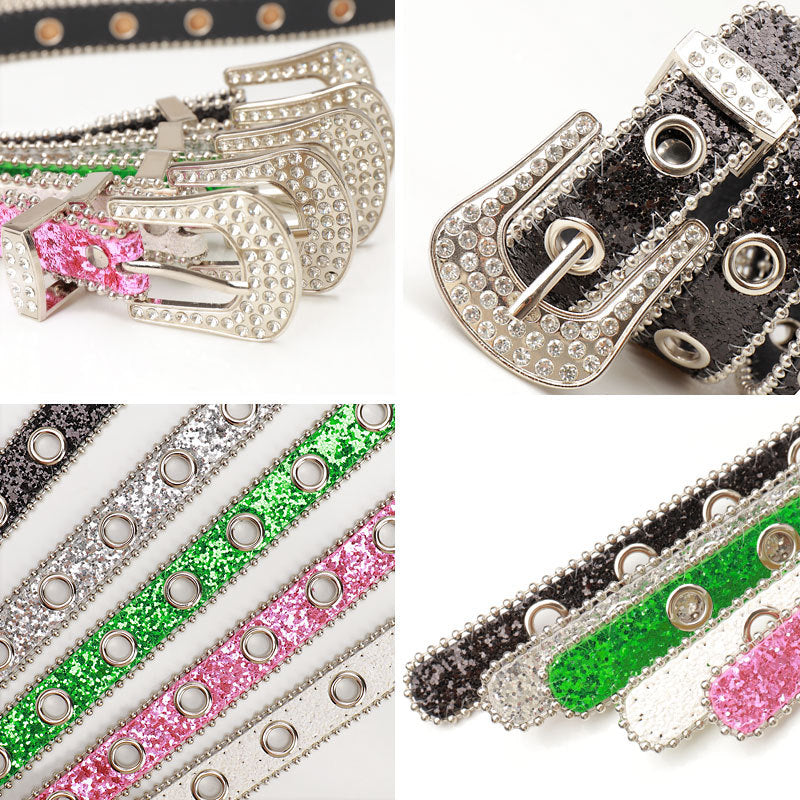 Women's Rhinestone Pin Buckle Trendy Unique Jeans Belts