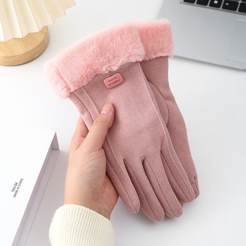 Women's Winter Warm Veet Plush Touch Screen Gloves