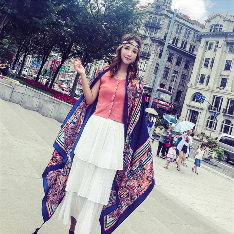 Ethnic Print Travel Outdoor Shawl Air-conditioned Scarfs