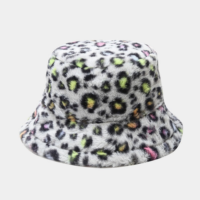 Women's Leopard Print With Veet Thick Windproof Hats & Caps