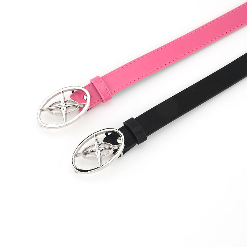 Jeans Female Ornament Casual Smooth Buckle Korean Belts