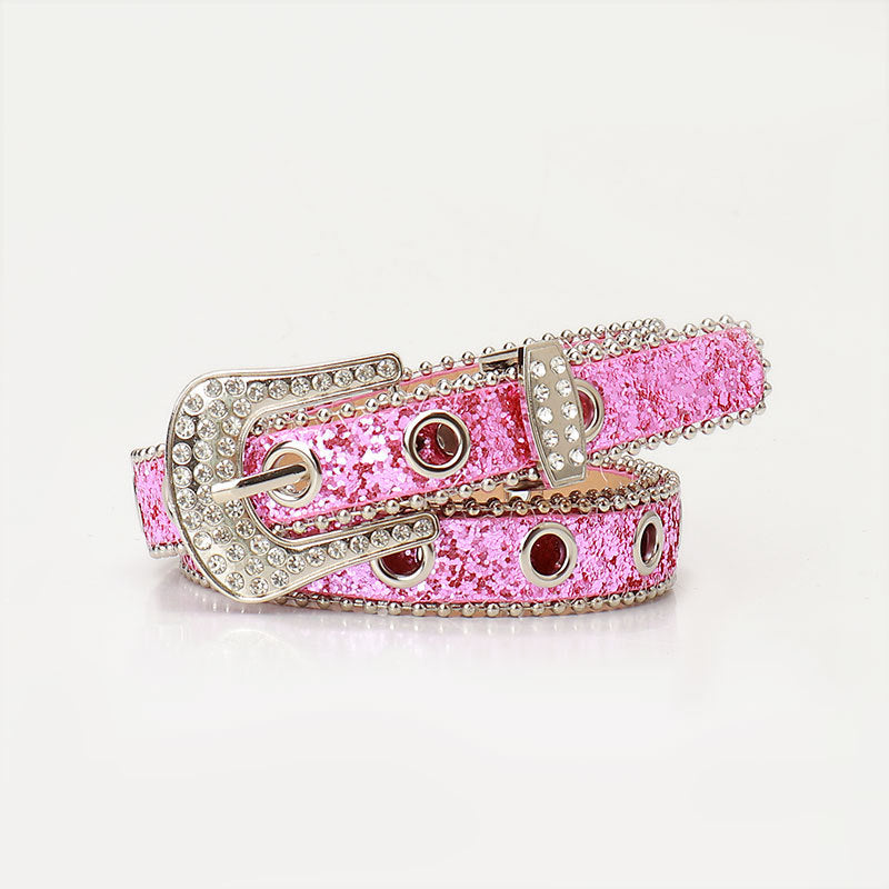 Women's Rhinestone Pin Buckle Trendy Unique Jeans Belts