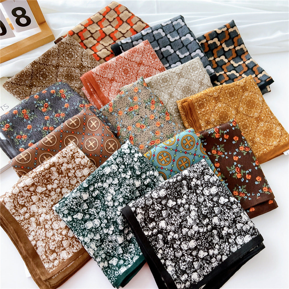 Women's Towel Silk Autumn Summer Fashionable Decorative Four With Scarves