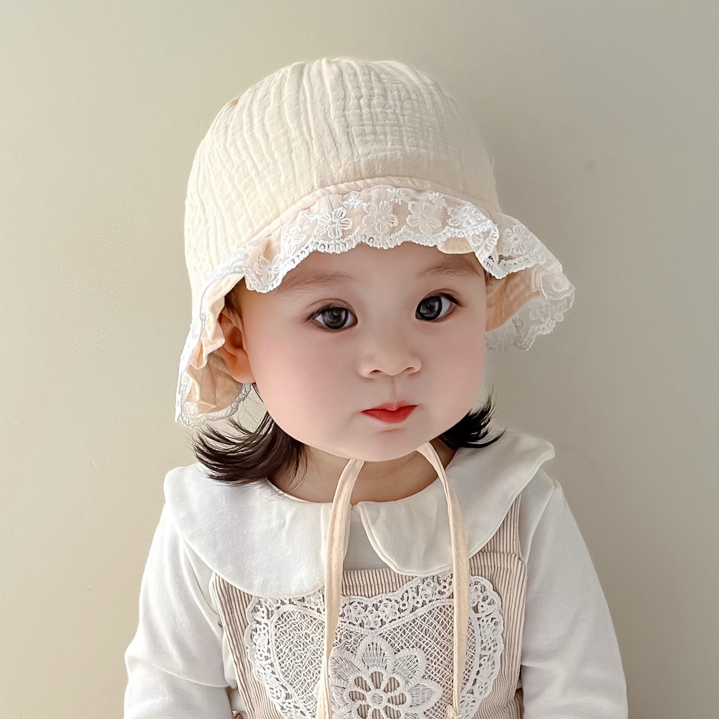 Hat Lace Warm Earflaps Born Care Kids' Headwear