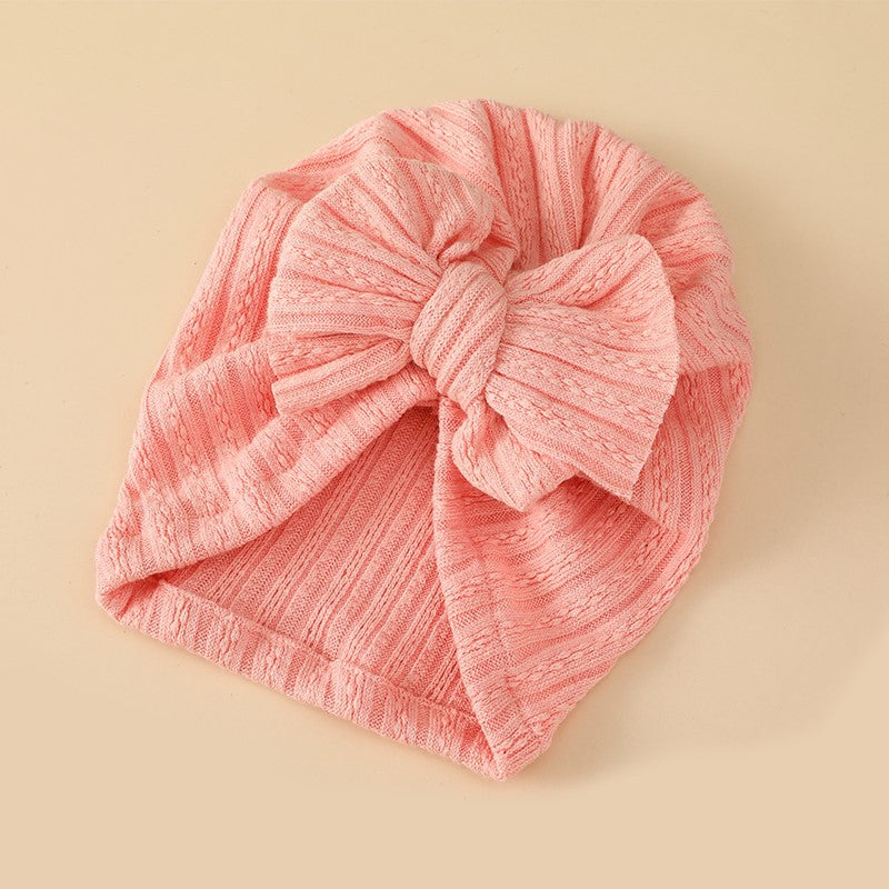 Children's Sleeve Windproof Warm Hat Jacquard Striped Kids' Headwear