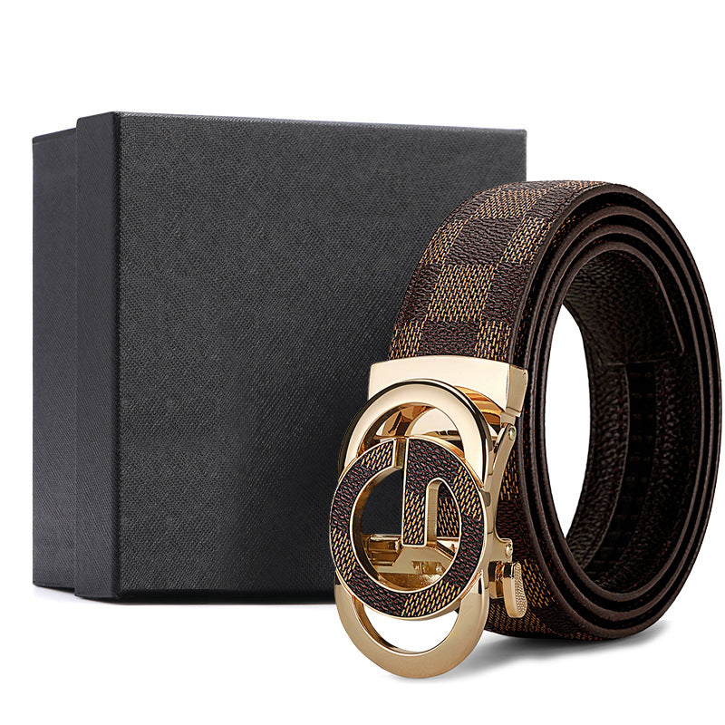 Men's Cowhide Automatic Buckle Gift Enterprise Leather Belts