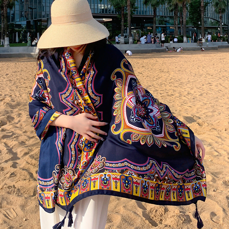 Ethnic Print Travel Outdoor Shawl Air-conditioned Scarfs