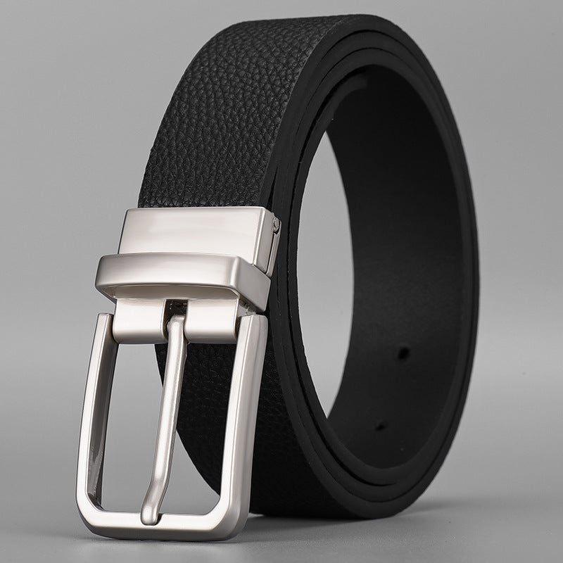 Men's Black Coffee Double Ribbon Body Leather Belts