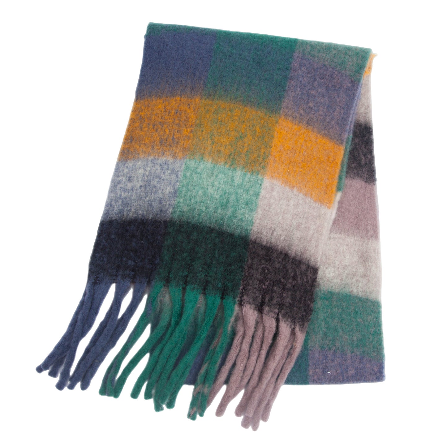 Women's Thick Color Thickened Double-sided Plaid Bib Scarfs