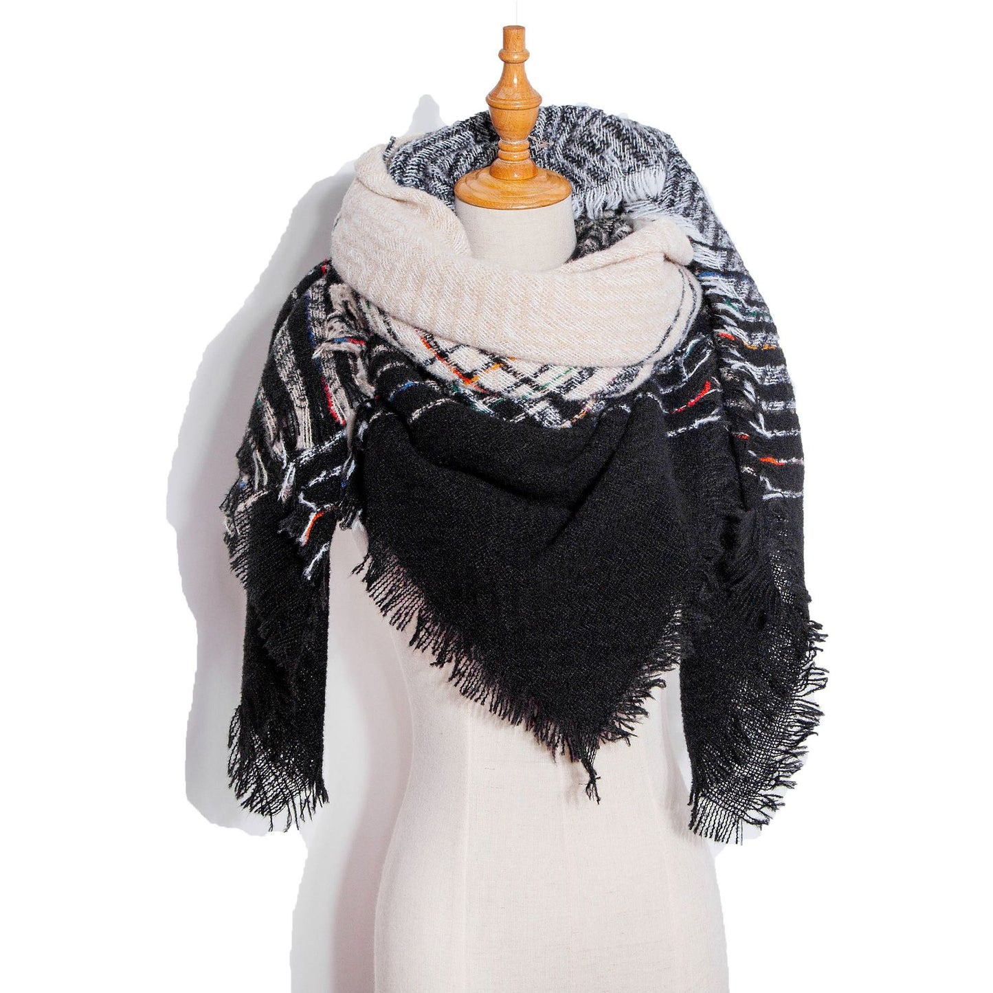 Versatile Source Shawl Large Plaid Triangle Scarfs