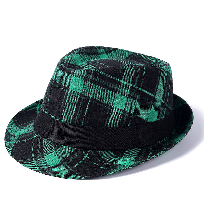 Men's British Style Billycock Plaid Hat Top Hats & Caps