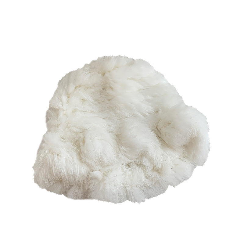 Plush Bonnet Female Korean Warm Rabbit Hats & Caps