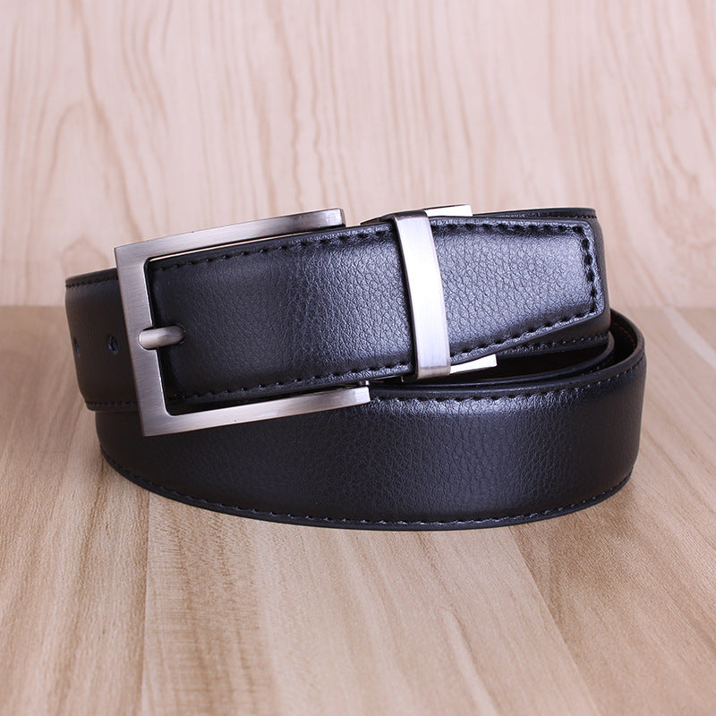 Men's Rotating Buckle Cowhide Pin Casual Double-sided Belts