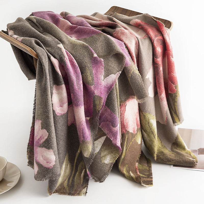 Women's New Creative Printed Shawl Warm Scarfs