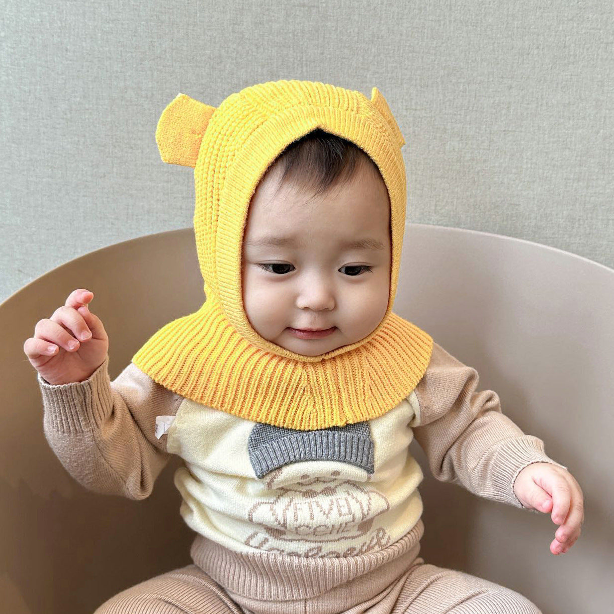 South Hat Integrated Winter Cute Bear Ear Kids' Headwear