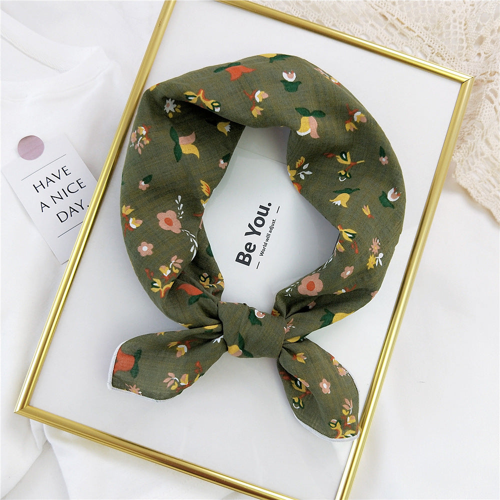 Women's Small Square Towel Silk Autumn Summer Fashion Korean Scarfs