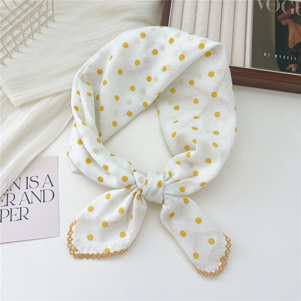 Women's Korean Style Small Square Towel Silk For Soft Scarfs