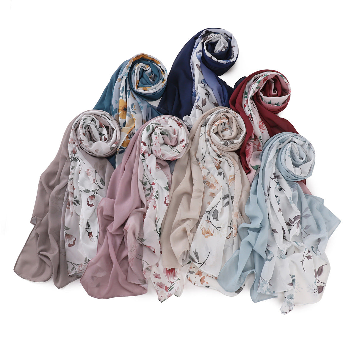 Women's Monochrome Plus Printing Hand Painted Gradient Scarfs