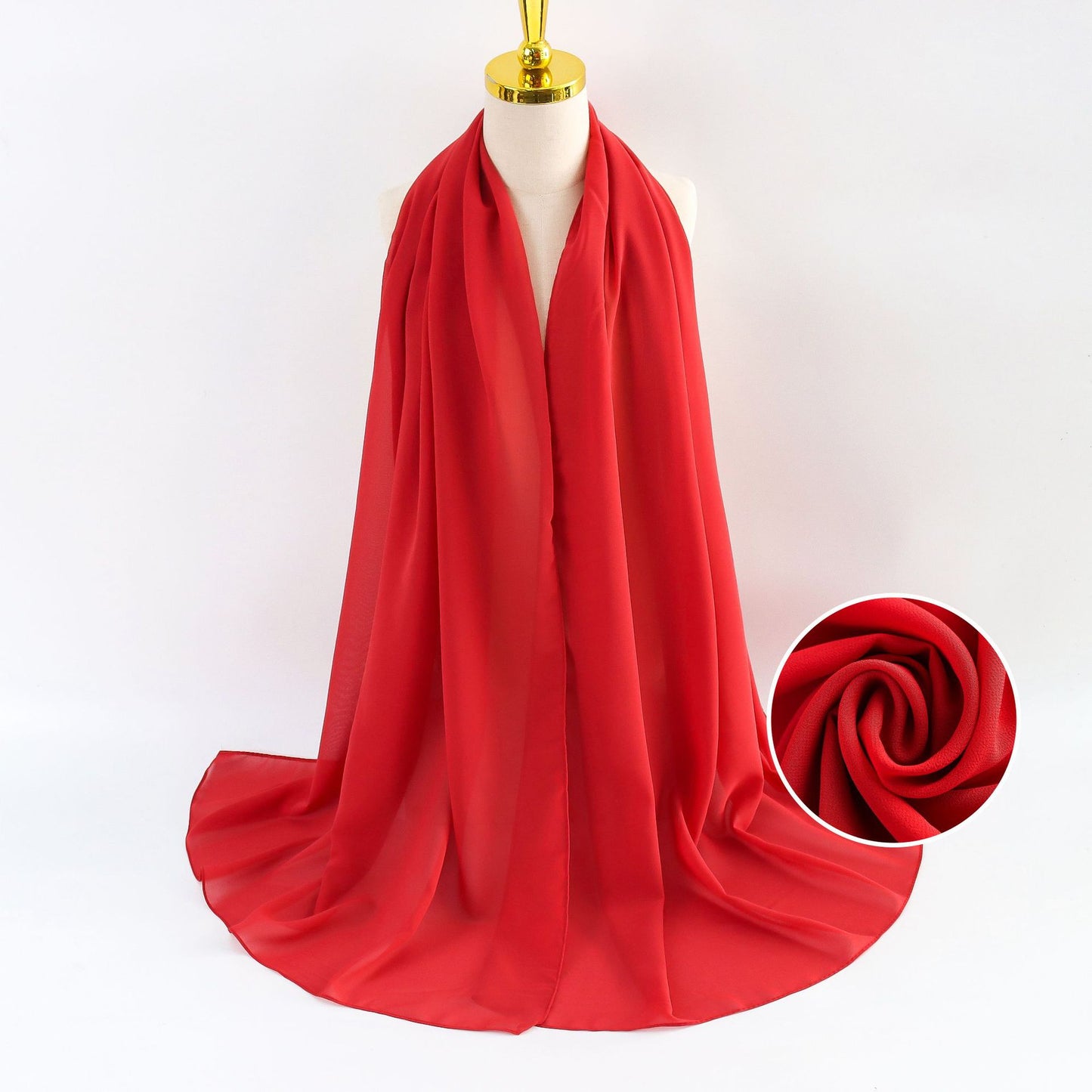 Women's Pearl Chiffon Solid Color Bubble Bag Scarfs