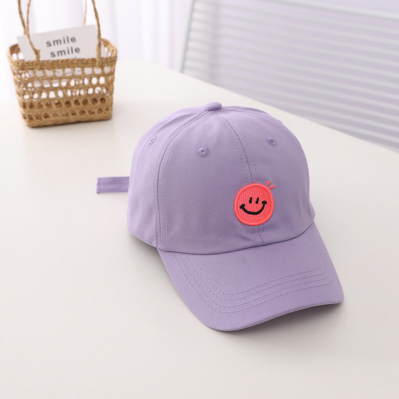 Children's Smiling Face Embroidery Simple Baseball Hat Kids' Headwear