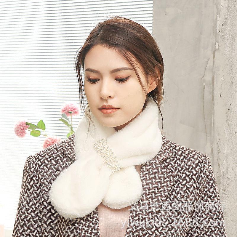 Women's Imitate Rex Rabbit Fur Warm Thickened Scarfs