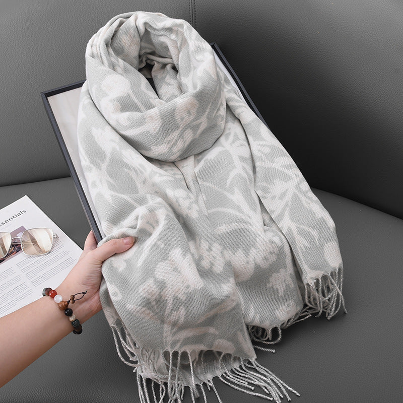 Women's Tassel Floral Korean Style Fashionable Elegant Scarfs