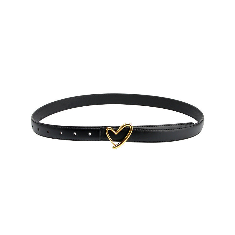 Women's Heart Buckle Dress Decoration Cutting Edge Belts