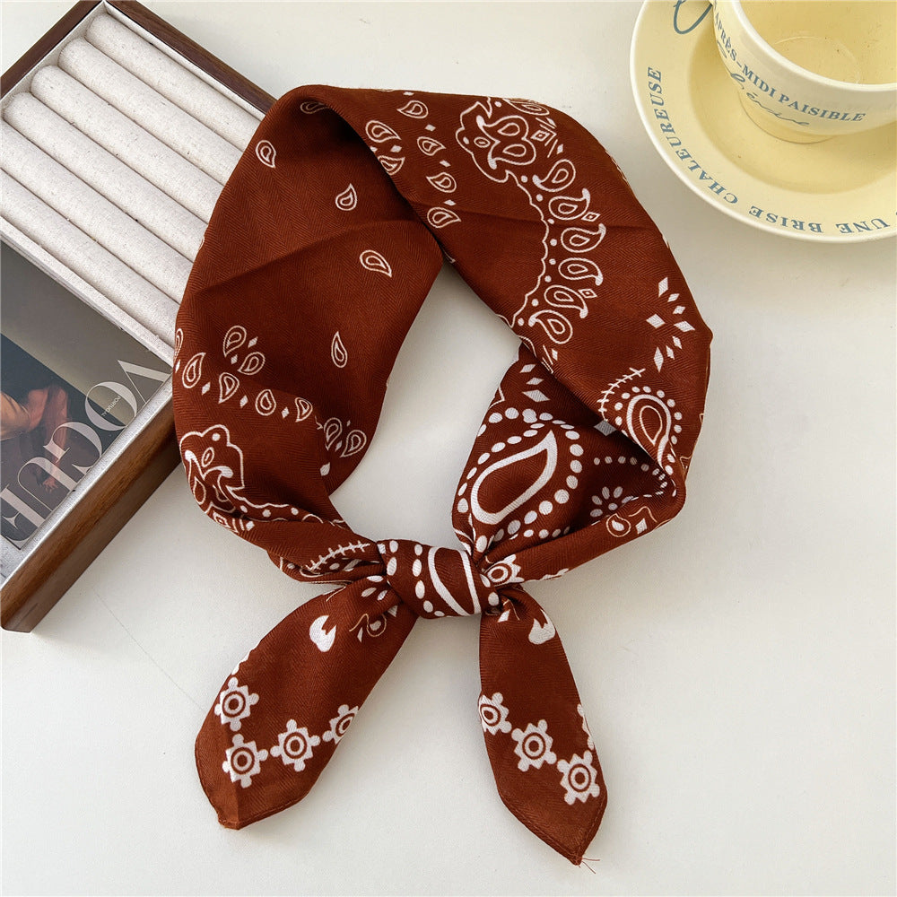 Women's Paisley Fashionable Elegant Cotton Linen Small Scarfs