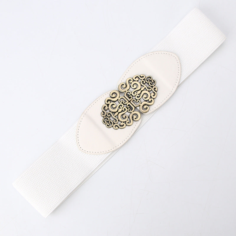 Women's Wide Elastic Decoration With Dress Simple Belts